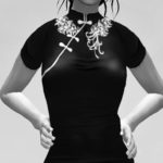Xue Faith summons her Asian heritage in this striking black cheongsam slit from hip to ankle