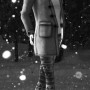 Xue Faith stays warm in the snow in this gorgeous duffel coat from Boho Baku and Folklore leggings from Nena Janus